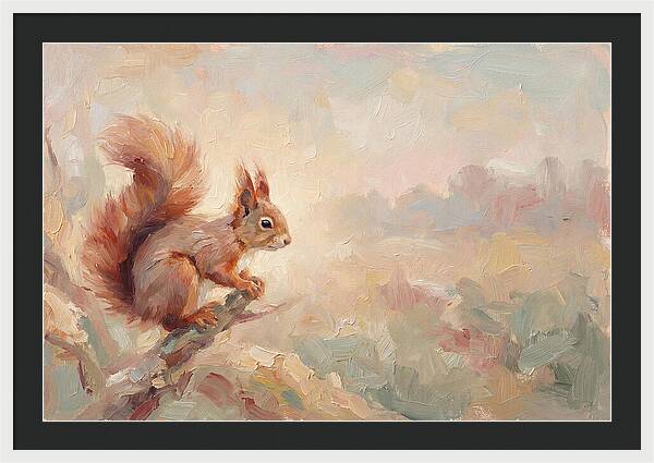 Red Squirrel In Soft Light