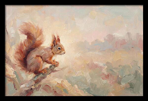 Red Squirrel In Soft Light