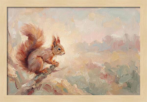 Red Squirrel In Soft Light