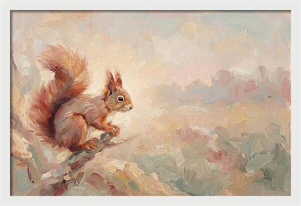 Red Squirrel In Soft Light