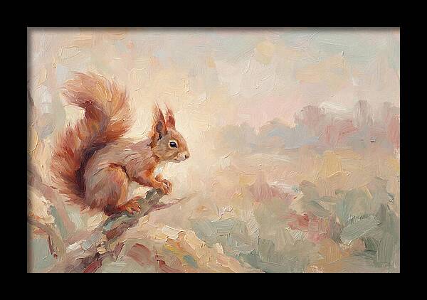 Red Squirrel In Soft Light