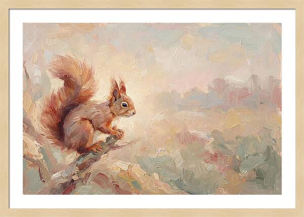 Red Squirrel In Soft Light