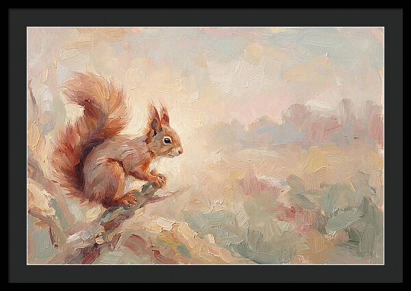 Red Squirrel In Soft Light