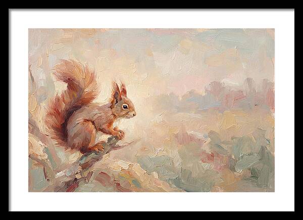 Red Squirrel In Soft Light