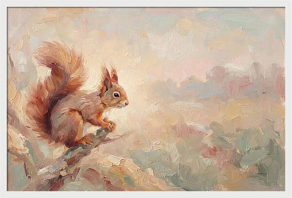 Red Squirrel In Soft Light