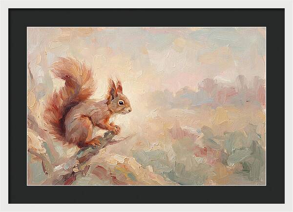 Red Squirrel In Soft Light