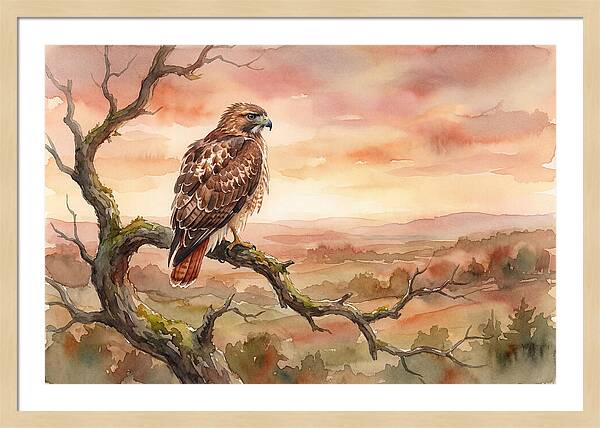 Red Tailed Hawk At Dusk