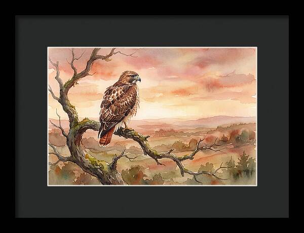 Red Tailed Hawk At Dusk