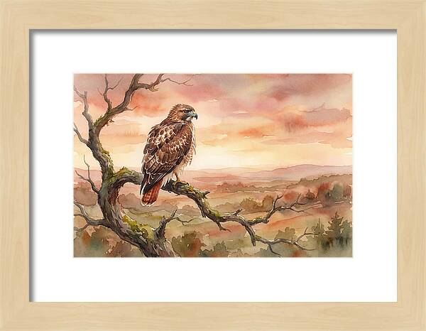Red Tailed Hawk At Dusk