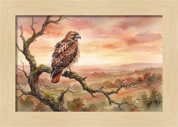 Red Tailed Hawk At Dusk