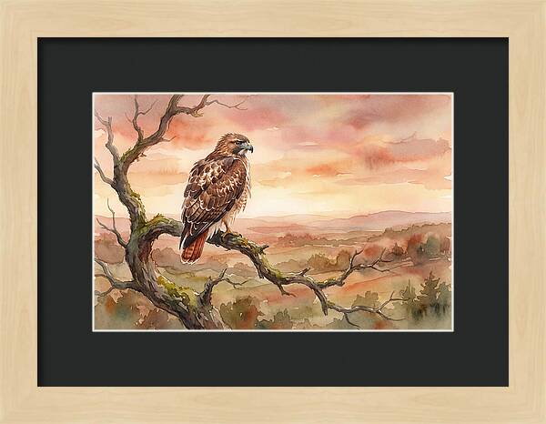 Red Tailed Hawk At Dusk