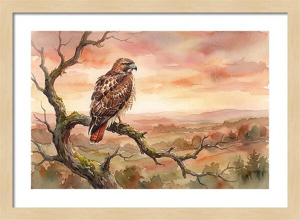 Red Tailed Hawk At Dusk