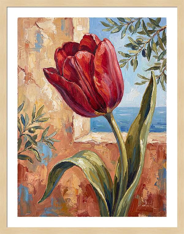 Red Tulip By The Sea