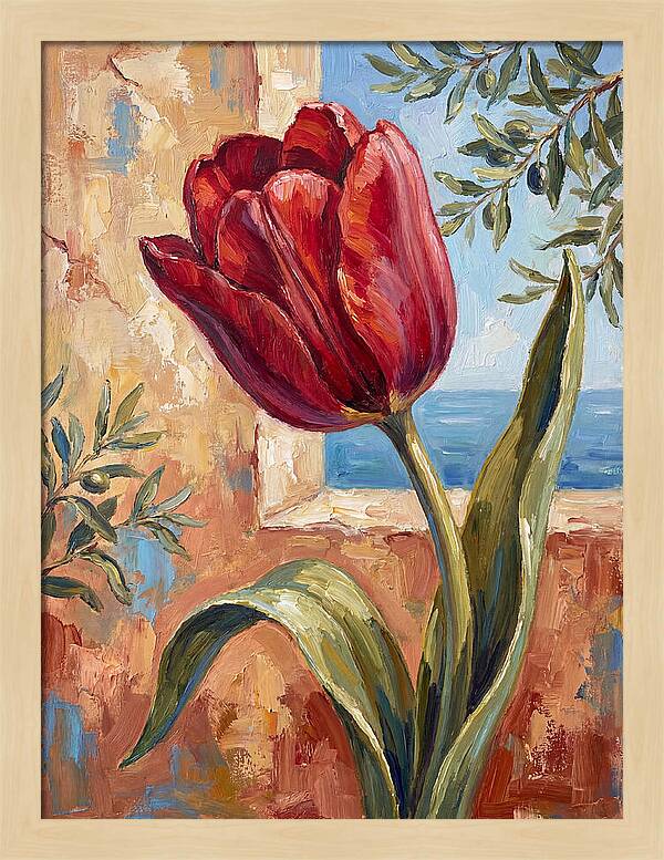 Red Tulip By The Sea