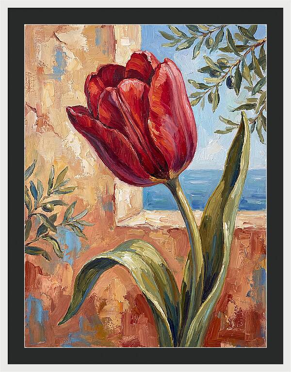 Red Tulip By The Sea