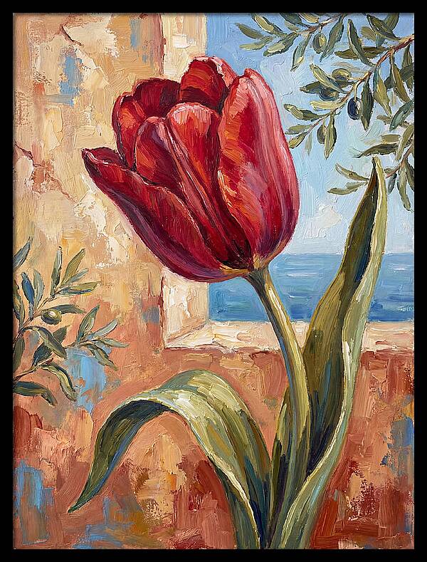 Red Tulip By The Sea