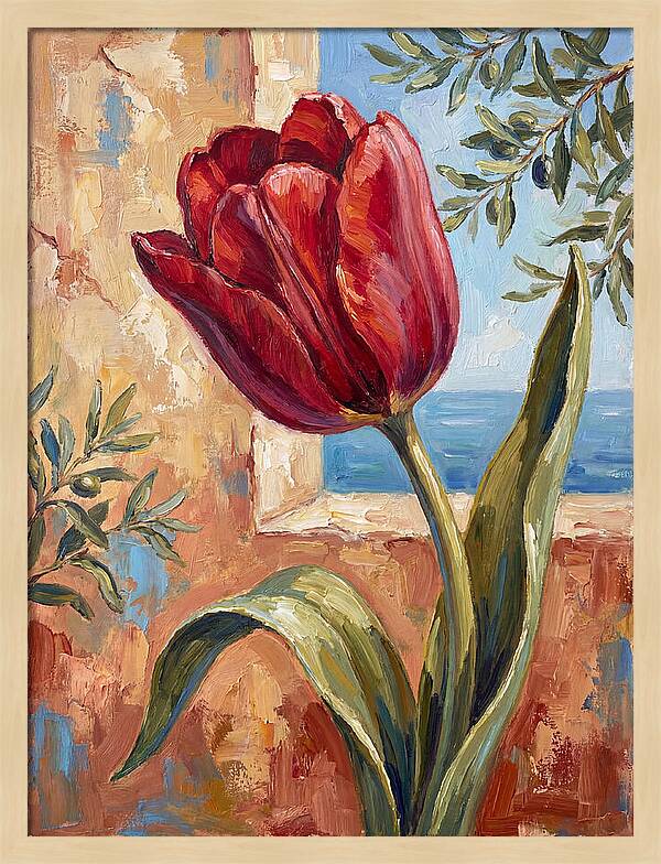 Red Tulip By The Sea