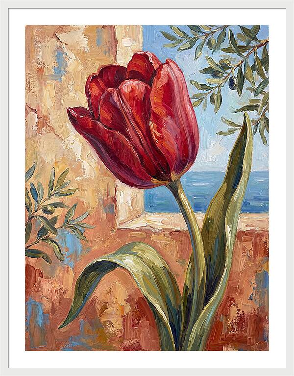 Red Tulip By The Sea