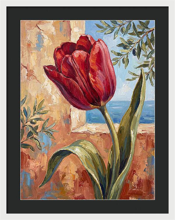 Red Tulip By The Sea