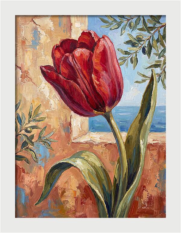 Red Tulip By The Sea