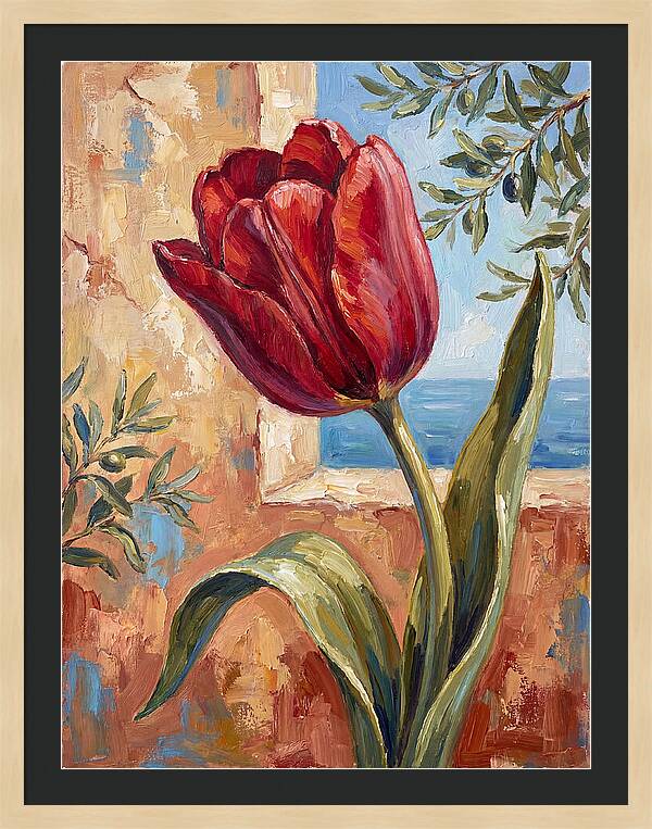Red Tulip By The Sea
