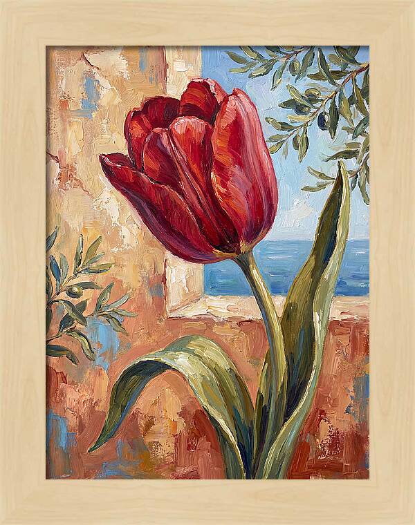 Red Tulip By The Sea