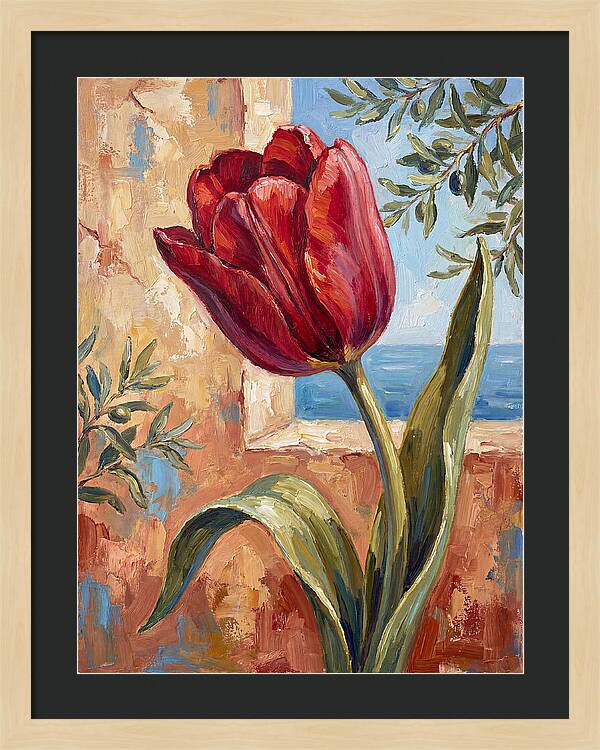 Red Tulip By The Sea