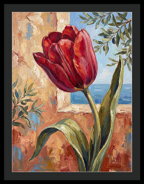 Red Tulip By The Sea