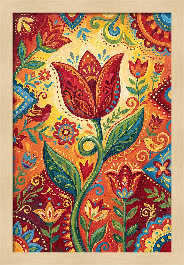 Red Tulip Folk Art