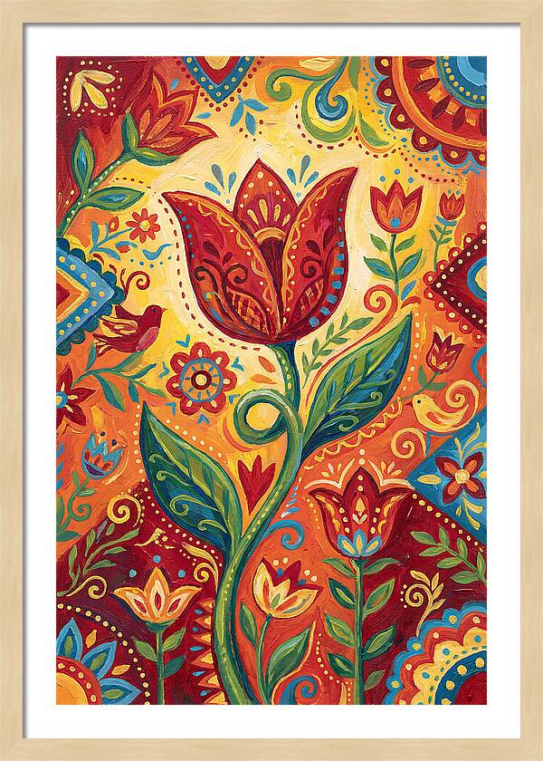 Red Tulip Folk Art