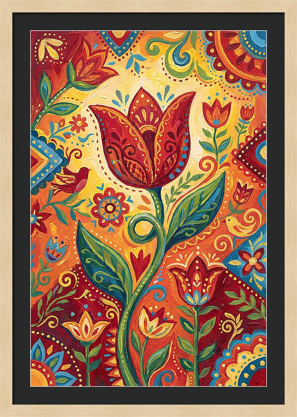 Red Tulip Folk Art