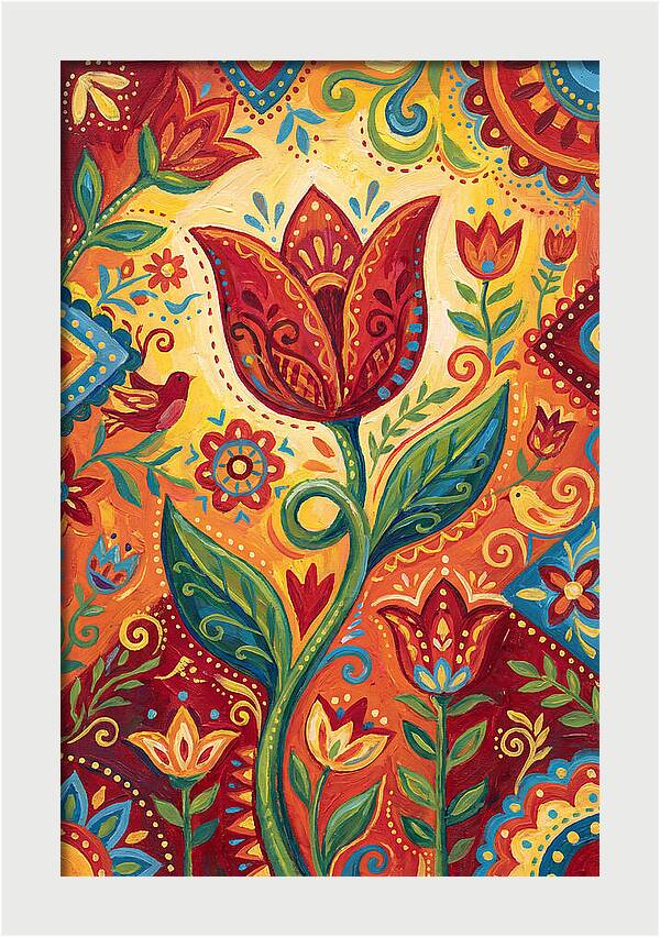 Red Tulip Folk Art