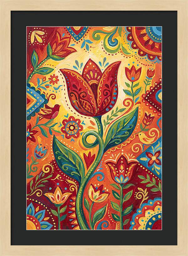 Red Tulip Folk Art