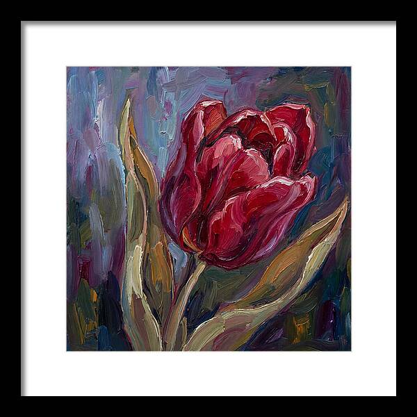 Red Tulip In Expressionist Style