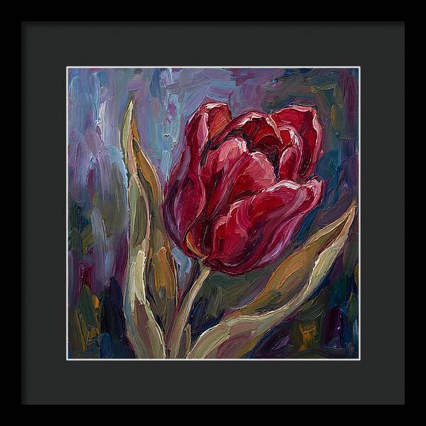 Red Tulip In Expressionist Style