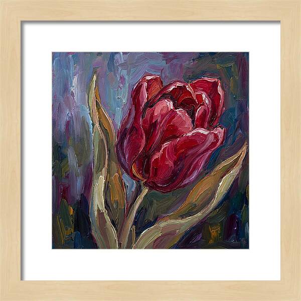 Red Tulip In Expressionist Style