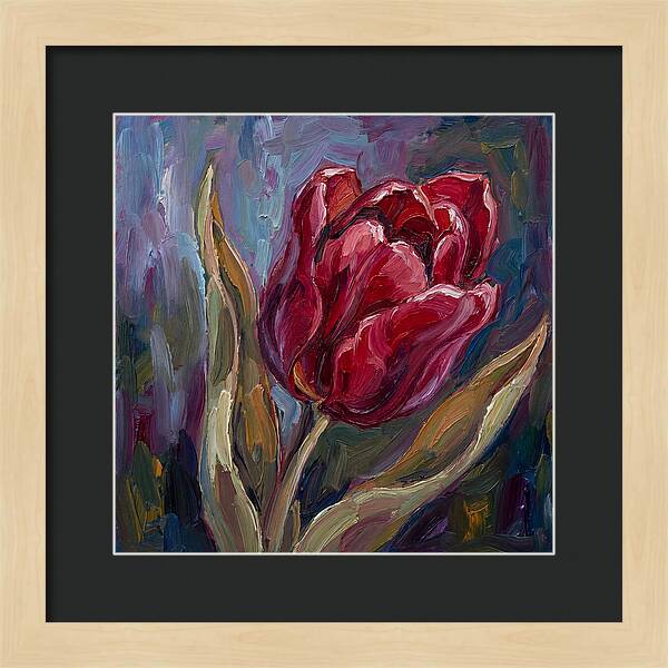 Red Tulip In Expressionist Style