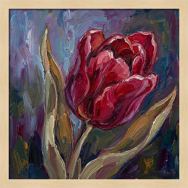 Red Tulip In Expressionist Style