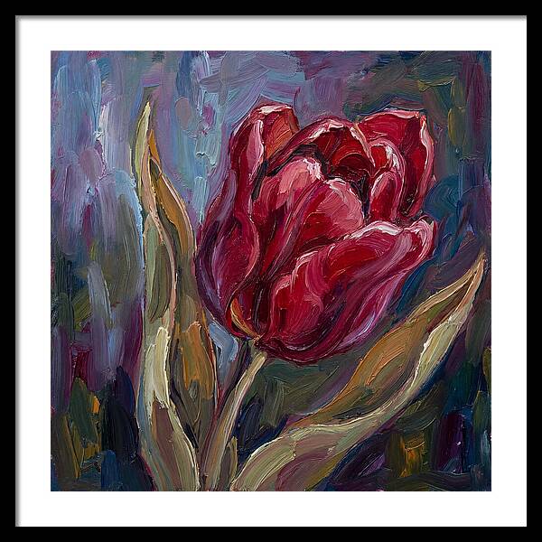 Red Tulip In Expressionist Style