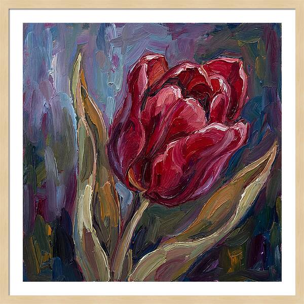 Red Tulip In Expressionist Style