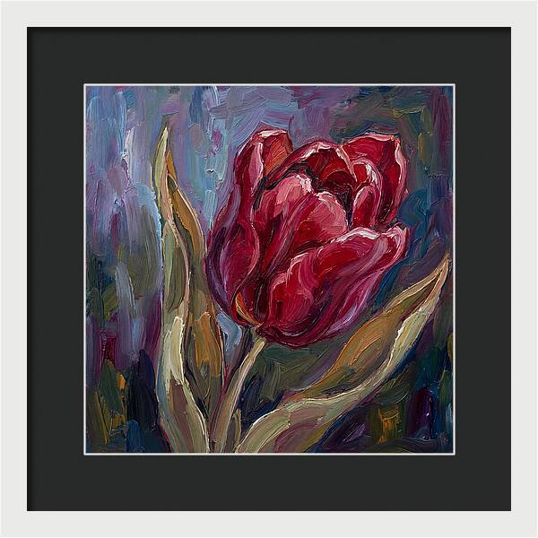 Red Tulip In Expressionist Style