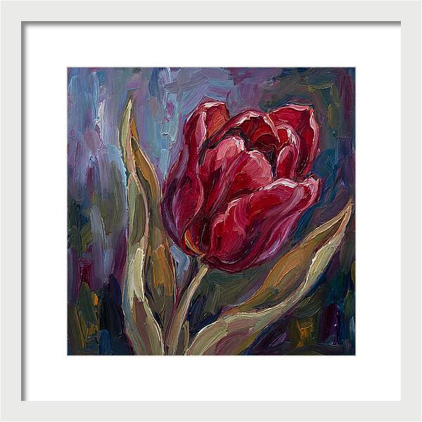 Red Tulip In Expressionist Style