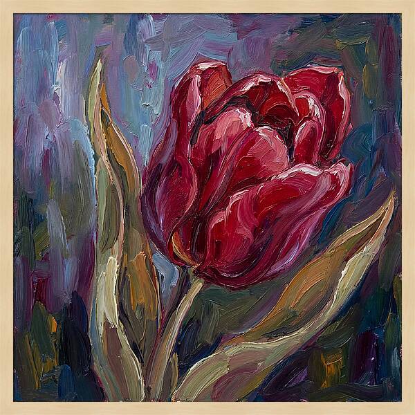 Red Tulip In Expressionist Style