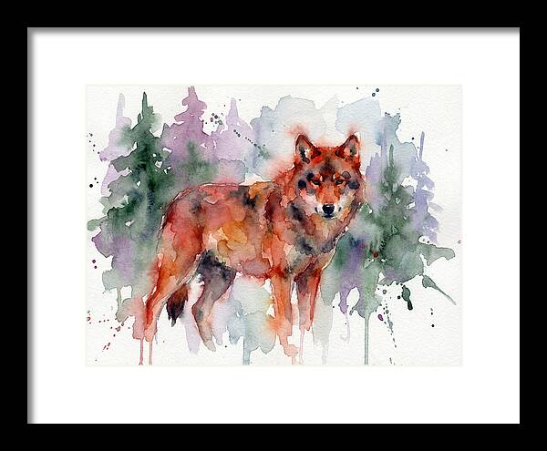 Red Wolf Among Pines