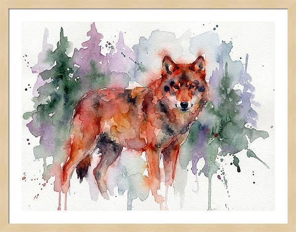 Red Wolf Among Pines