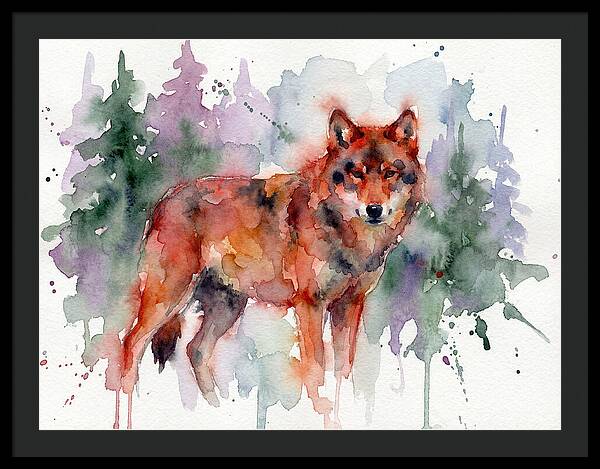 Red Wolf Among Pines