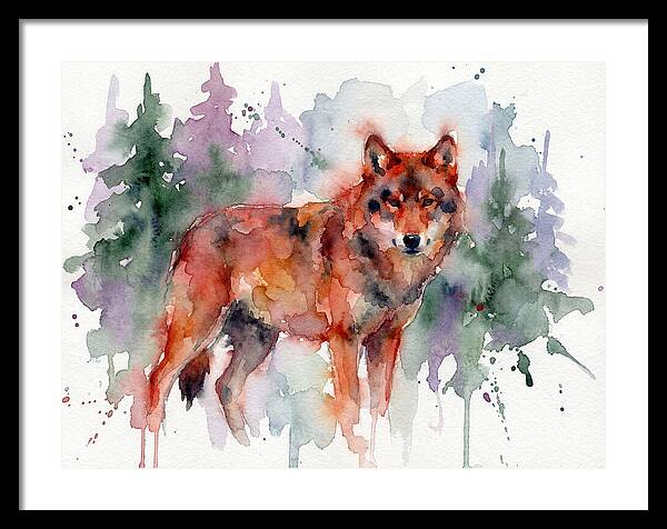 Red Wolf Among Pines