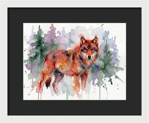 Red Wolf Among Pines