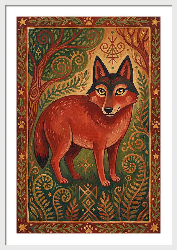 Red Wolf Folk Art