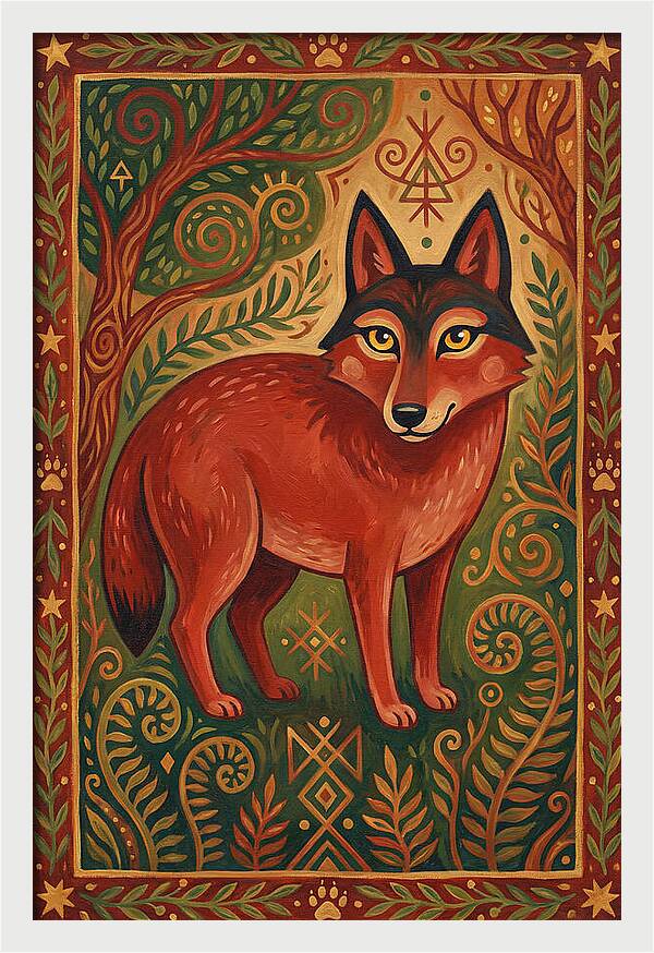 Red Wolf Folk Art